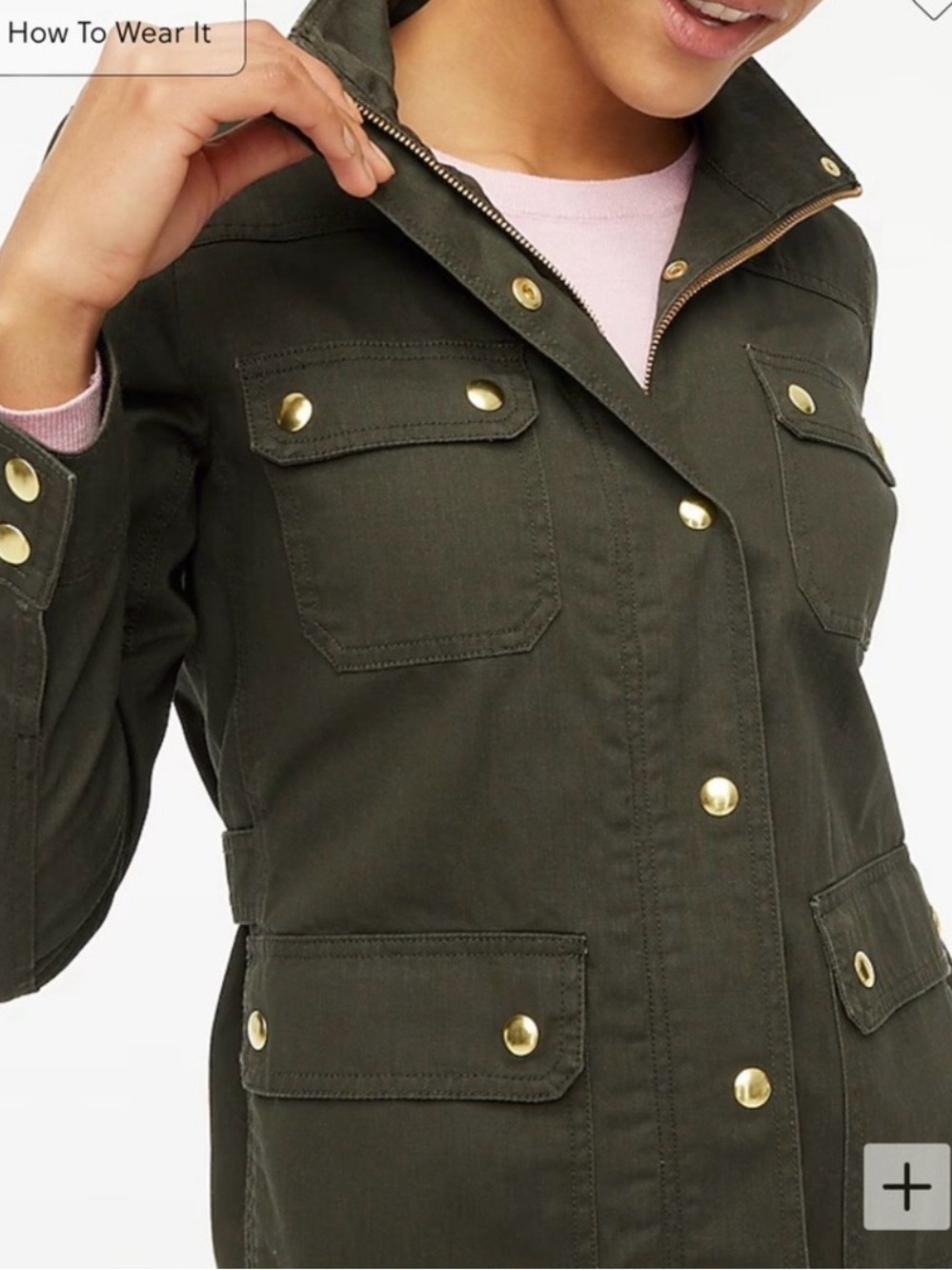 J. Crew Waxed Utility Jacket with Gold-Tone Hardware